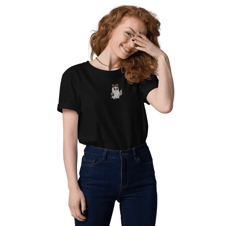 Stylish Ghost Embroidered Organic Cotton Regular Fit T-Shirt product image (2)