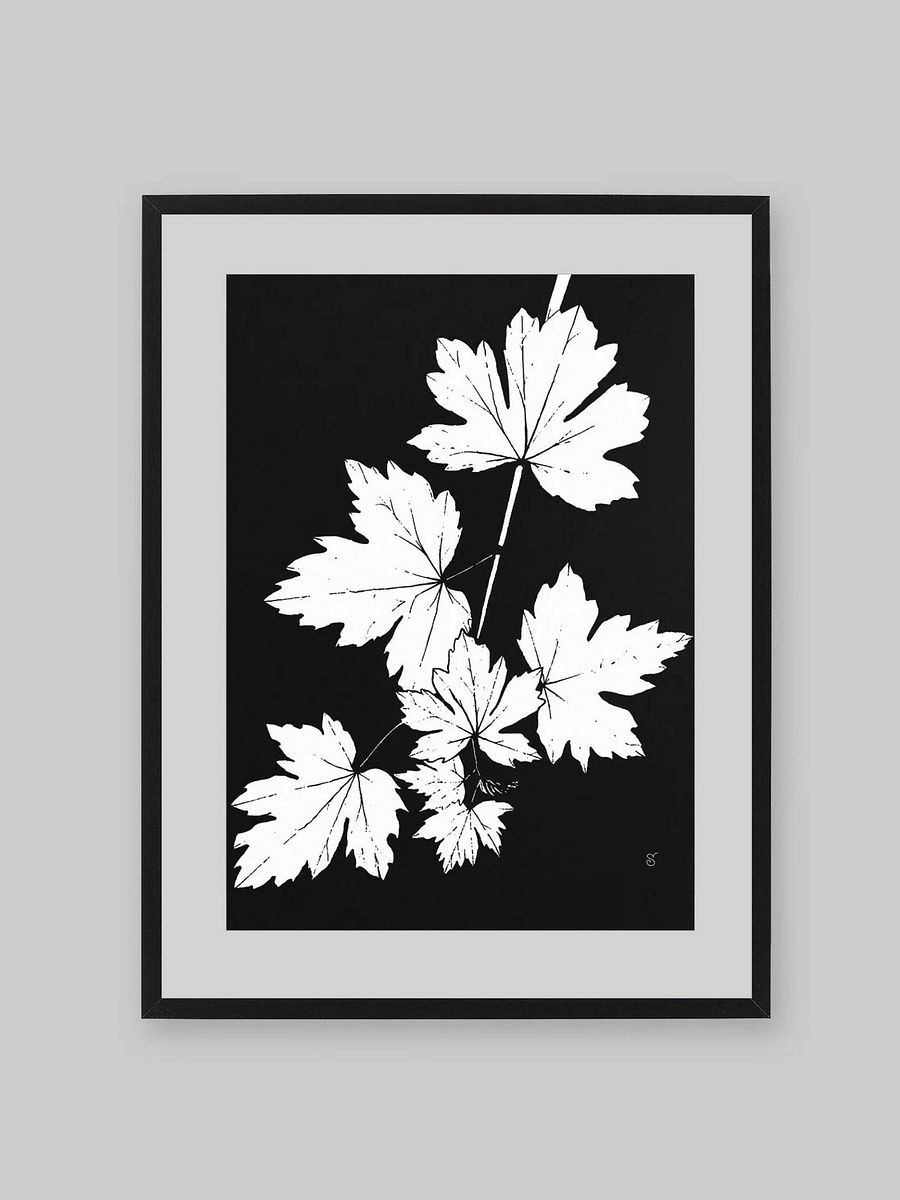 Jagged Leaves Silhouette Poster - Grape Leaves Dark product image (9)