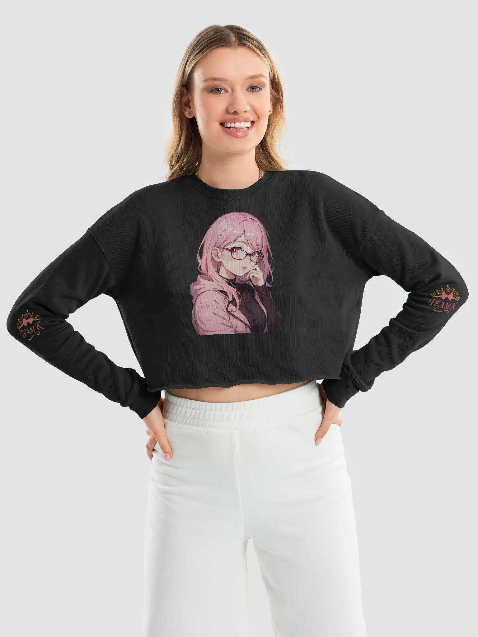 (PINK WAIFU) K Crop Sweatshirt product image (9)