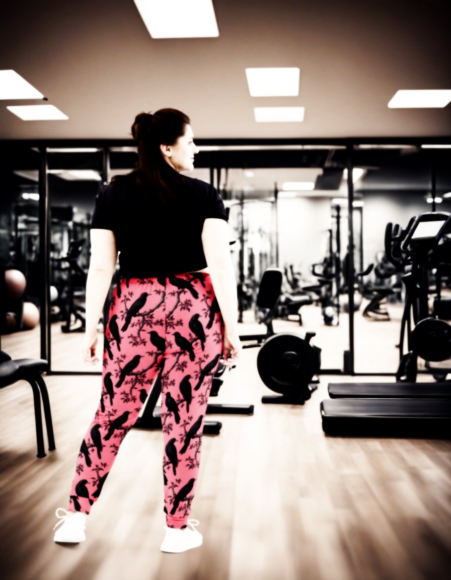 Women's Jogger Pants - Pink Raven Bird Pattern Joggers product image (6)