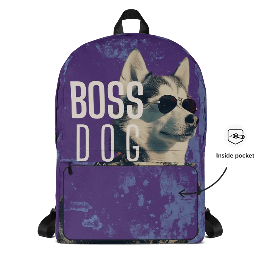 Siberian Husky Big Boss  All-Over Print Backpack product image (9)
