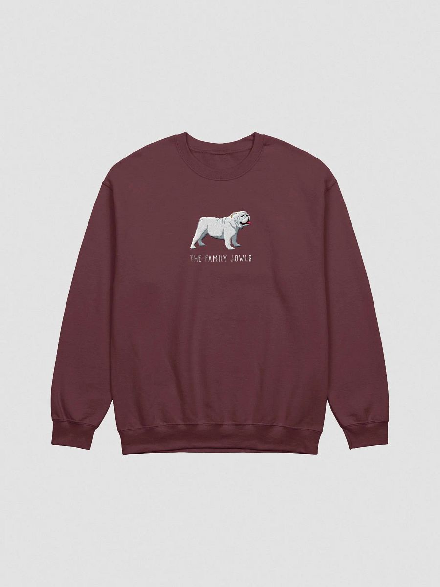 The Family Jowls Sweatshirt (Embroidered) of an English Bulldog(White) product image (4)