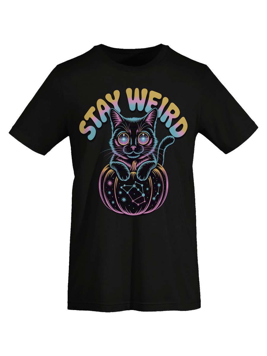 Starry-Eyed Cat on Pumpkin T-Shirt product image (7)
