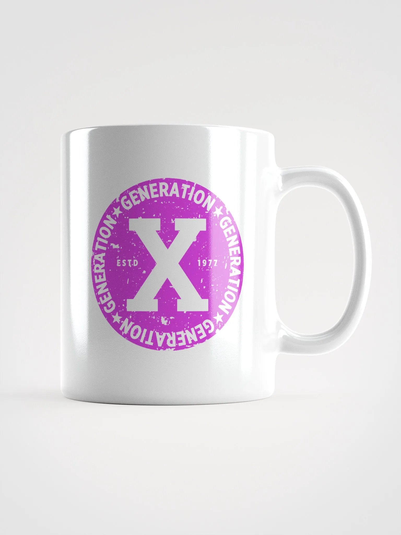 Generation X ESTD 1977 Distressed White Coffee Mug product image (1)