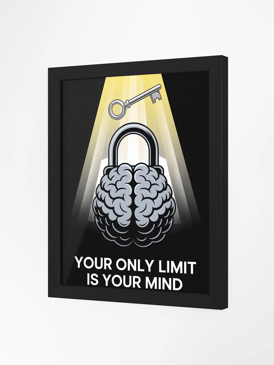 Your Only Limit is Your Mind Poster | Brain & Lock Motivational Art product image (2)