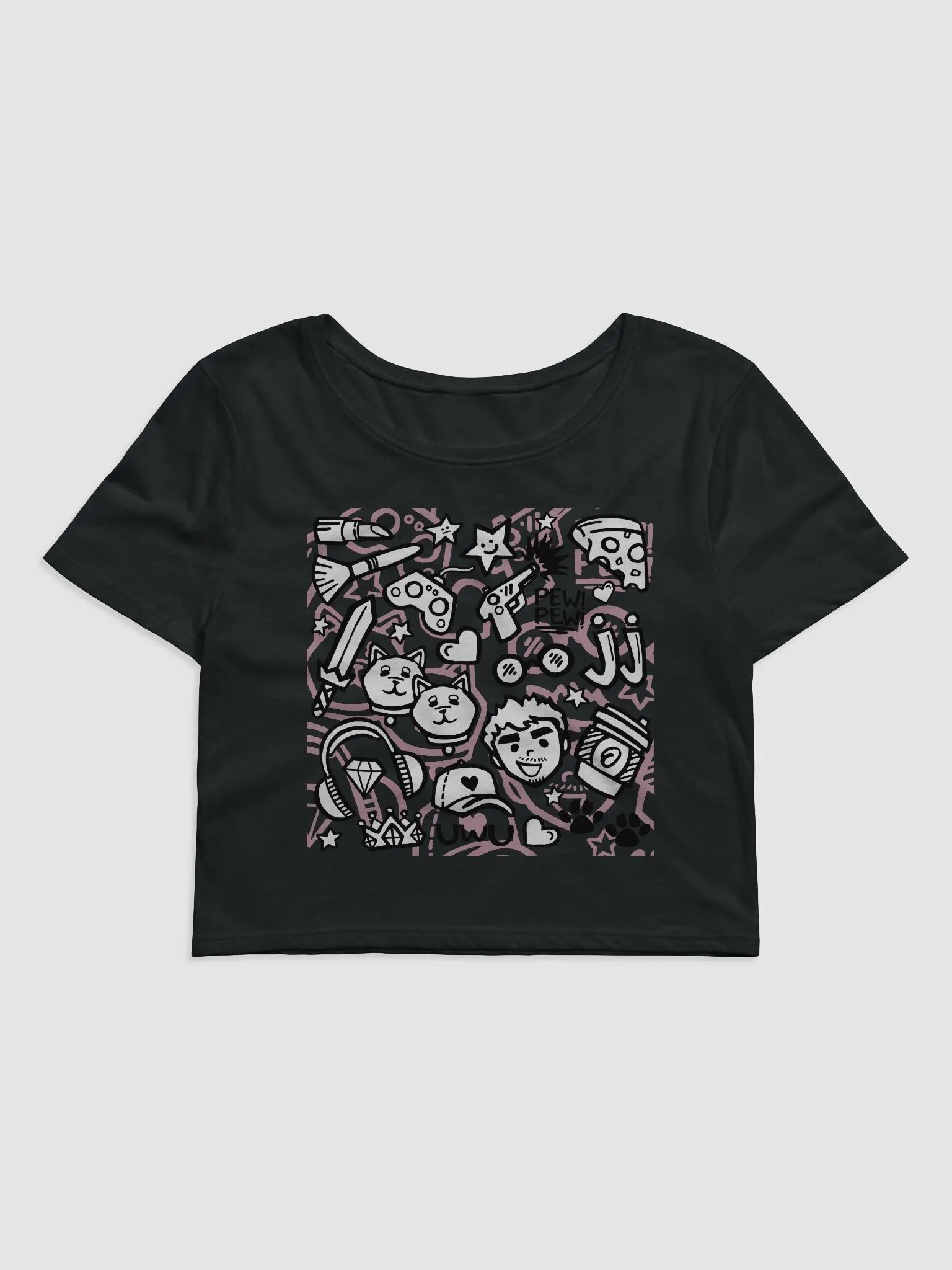 J-Doodle Crop Tee (Black) product image (2)