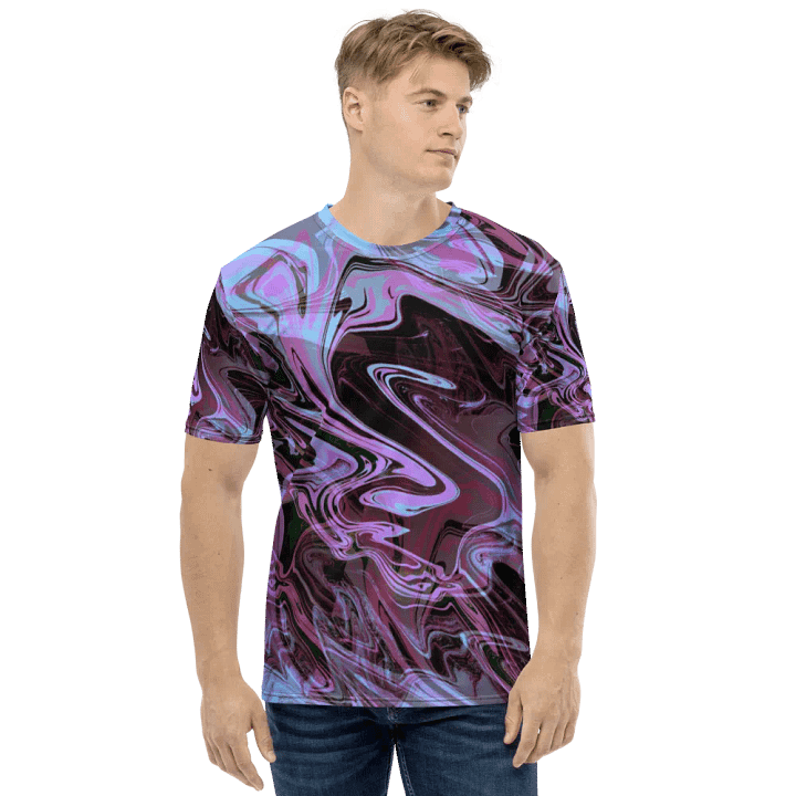 Pink, Black and Blue Swarm Pattern Urban Design T-Shirt product image (1)