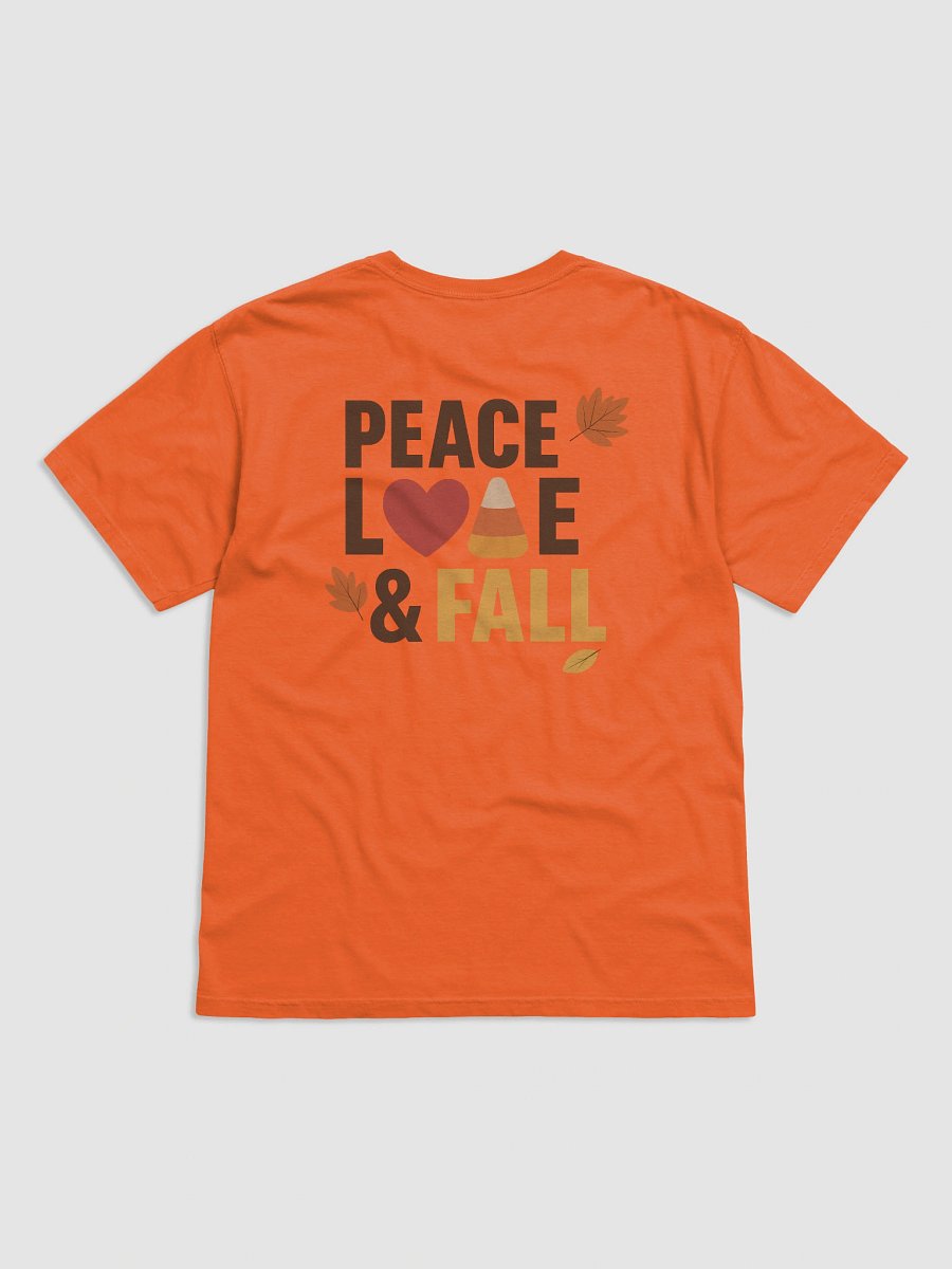 Peace Love & Fall Candy Corn Shirt - Cozy Autumn Graphic Tee, Orange Fall Shirt for Women, Thanksgiving & Pumpkin Patch Outfit product image (3)