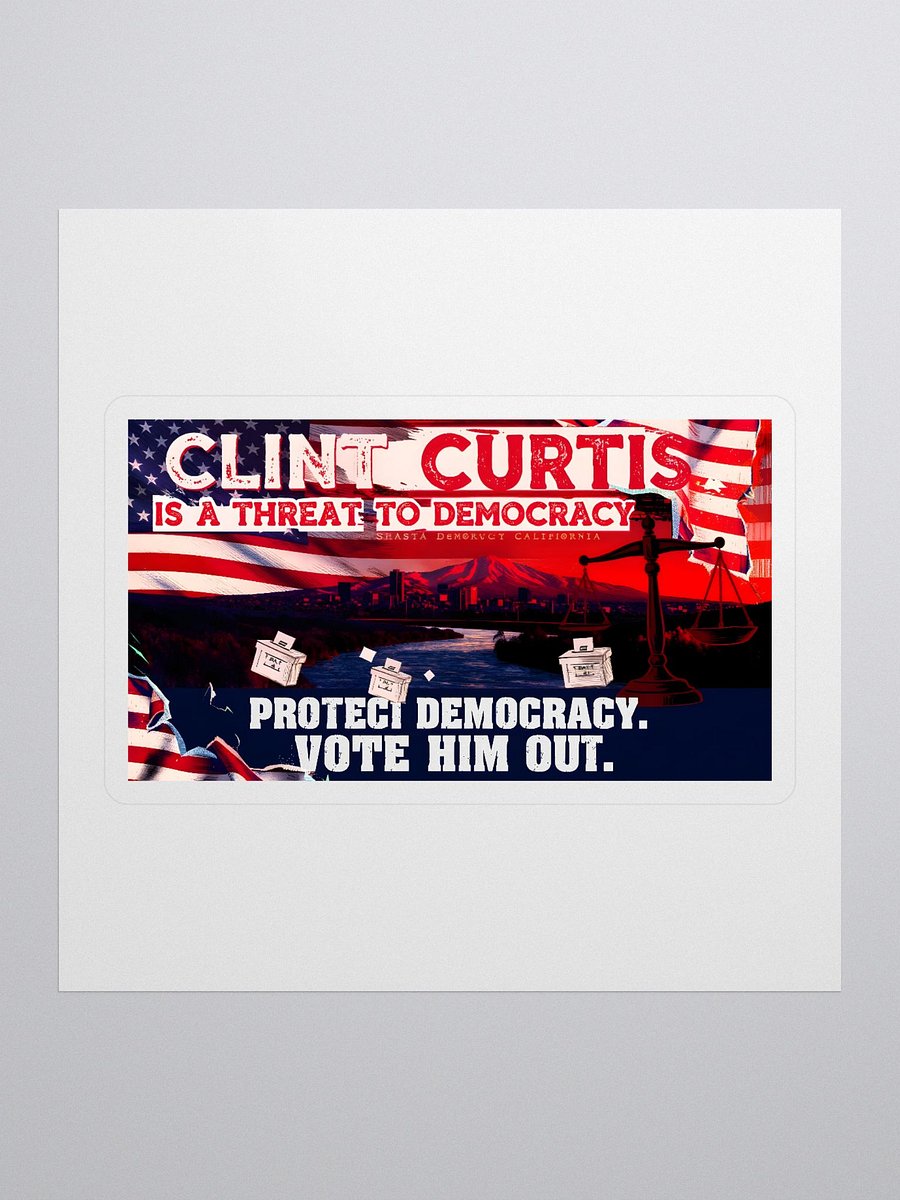 Clint Curtis is a Threat to Democracy Stickers product image (1)