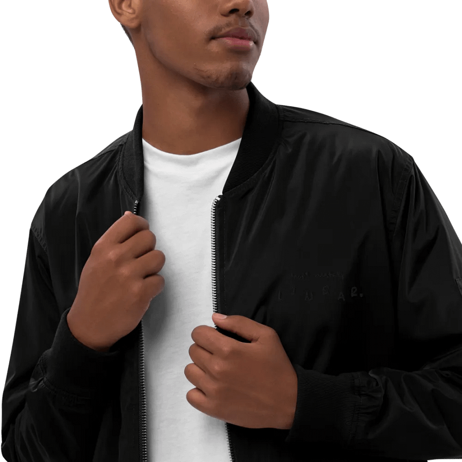 *not* mentally linear (monochrome black) premium recycled bomber jacket product image (10)