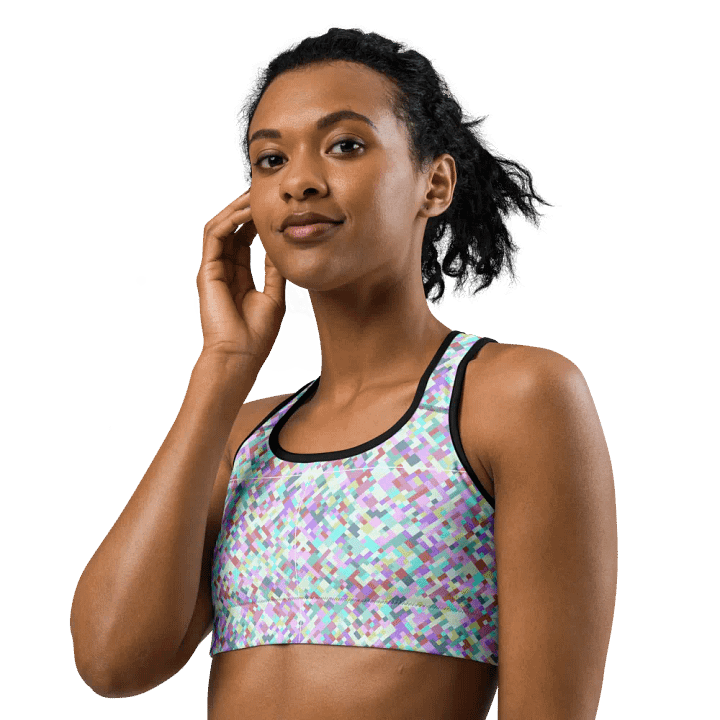 Colorful Mosaic Pattern Sports Bra - v6 product image (1)