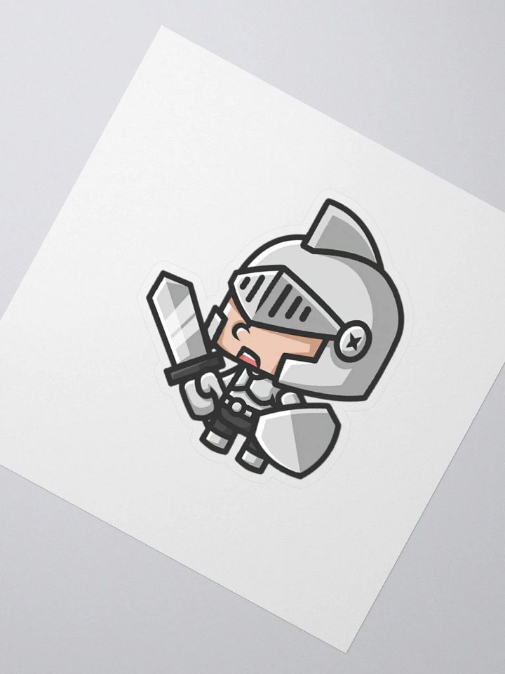 Hero with sword and shield chibi sticker product image (2)