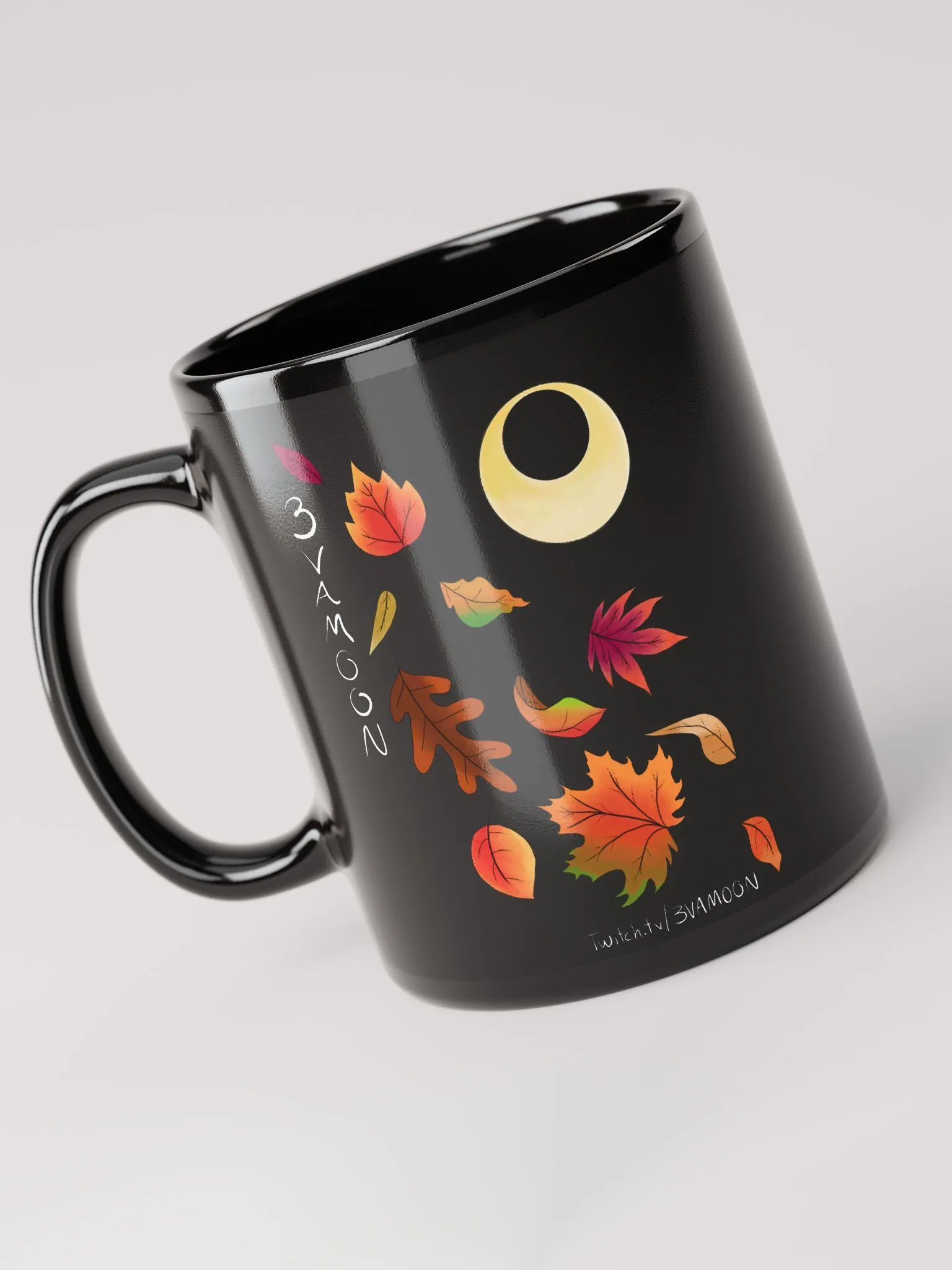 Autumn Leaves Moon Black Coffee Mug product image (5)