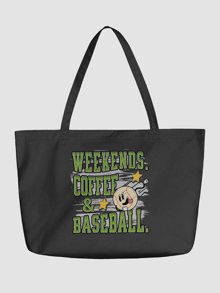 Weekends Coffee And Baseball Cheer Organic Tote Bag product image (2)