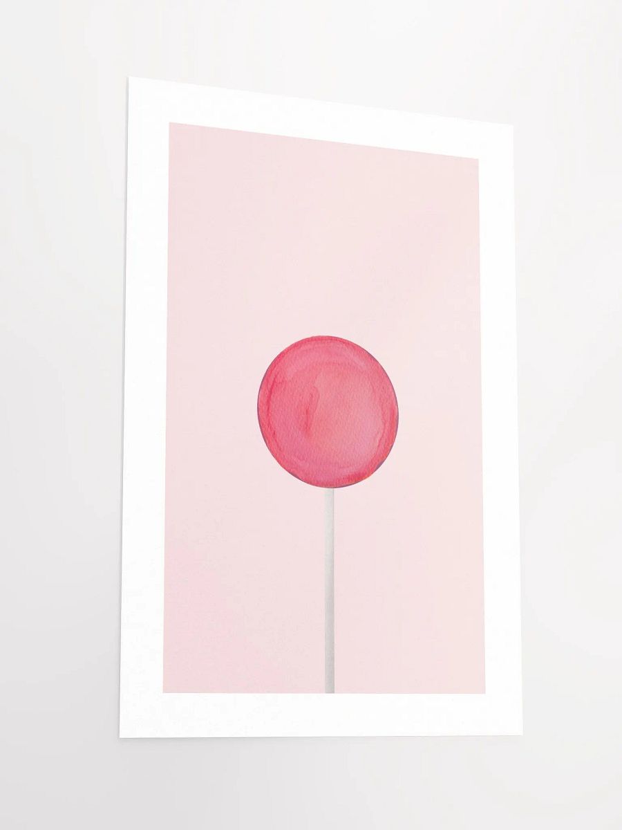 Minimalist Crimson Lollipop on Soft Pink Background Wall Art product image (4)