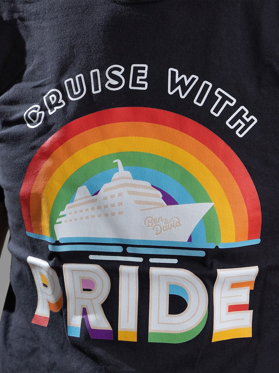 Women's Cruise with Ben and David Rainbow Pride T-Shirt - Black product image (5)