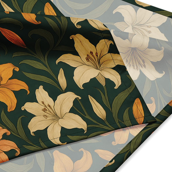 Lily Garden Floral Bandana – Elegant Botanical Accessory product image (4)