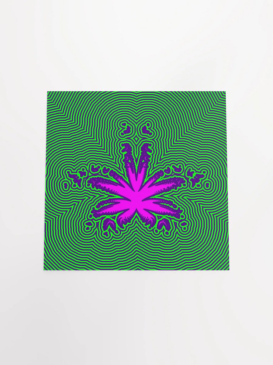 Trippy 420 Pot Leaf Poster, Psychedelic Stoner Cannabis Wall Art, Pink Purple Green Ganja Weed Print, Rad Reefer Pothead Gift product image (4)