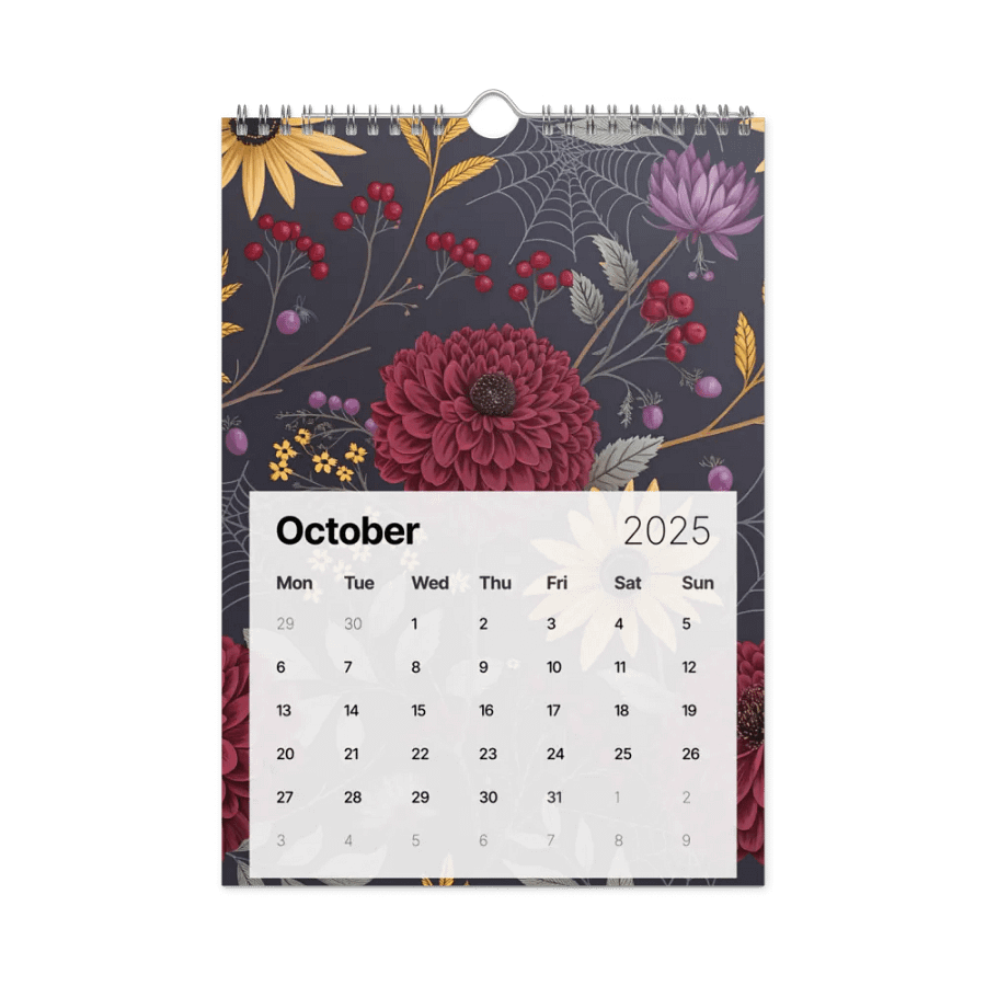 SEAMLESS FLORAL PATTERN WALL CALENDAR 2025 product image (12)
