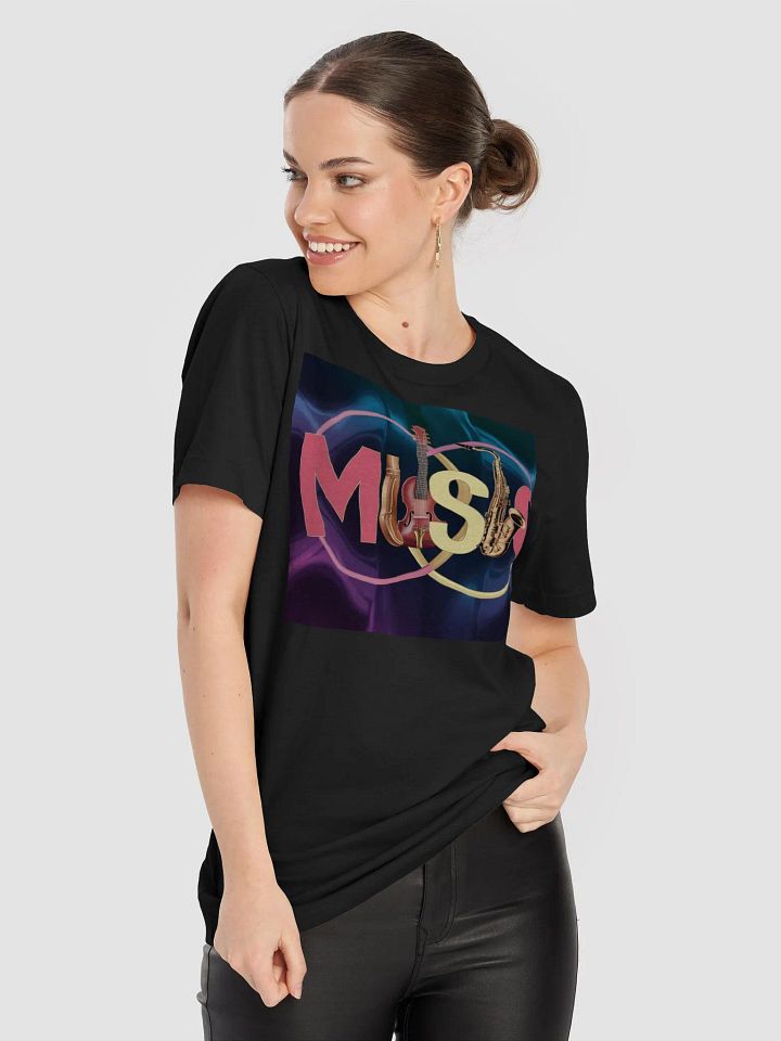 Graphic Grove Unisex Neon Music T-Shirt - Sax & Mic Design product image (1)