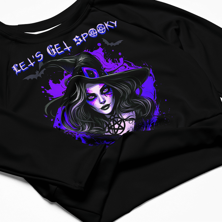 let's get spooky women's long sleeve crop top product image (2)