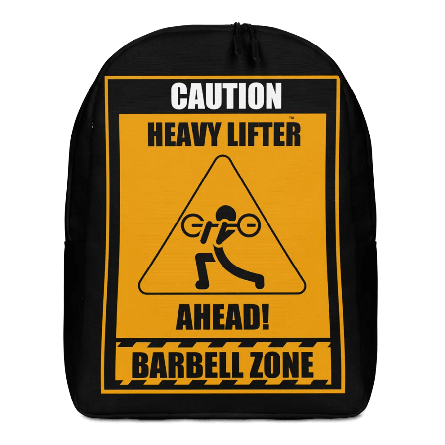 Caution Heavy Lifter Ahead Barbell Zone Backpack product image (1)