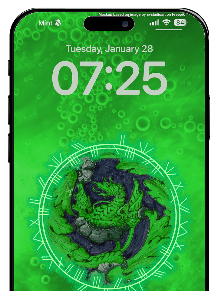 Green Dragon Phone Wallpaper product image (1)
