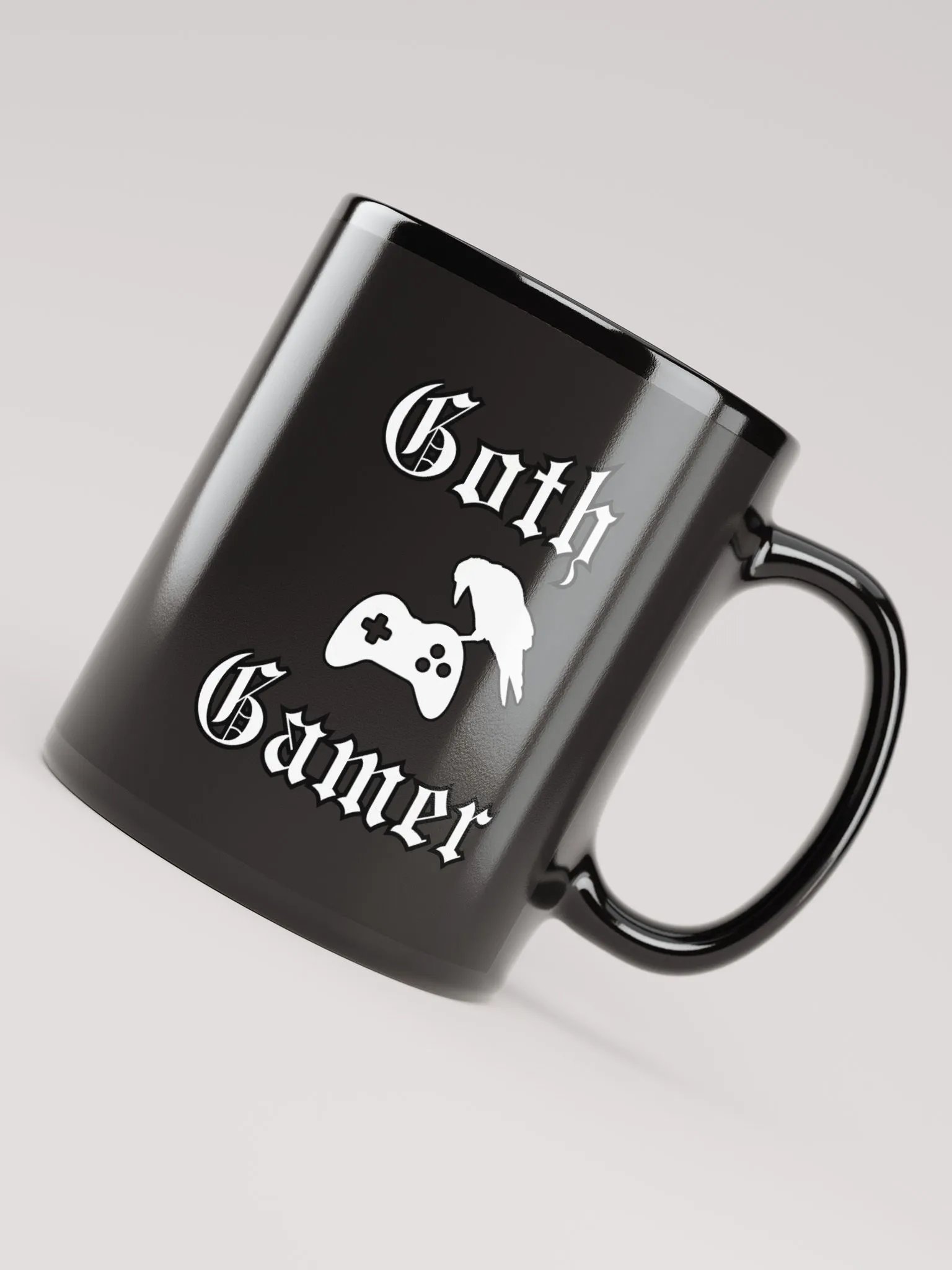 Goth Gamer Mug with Crow & Controller Design product image (8)