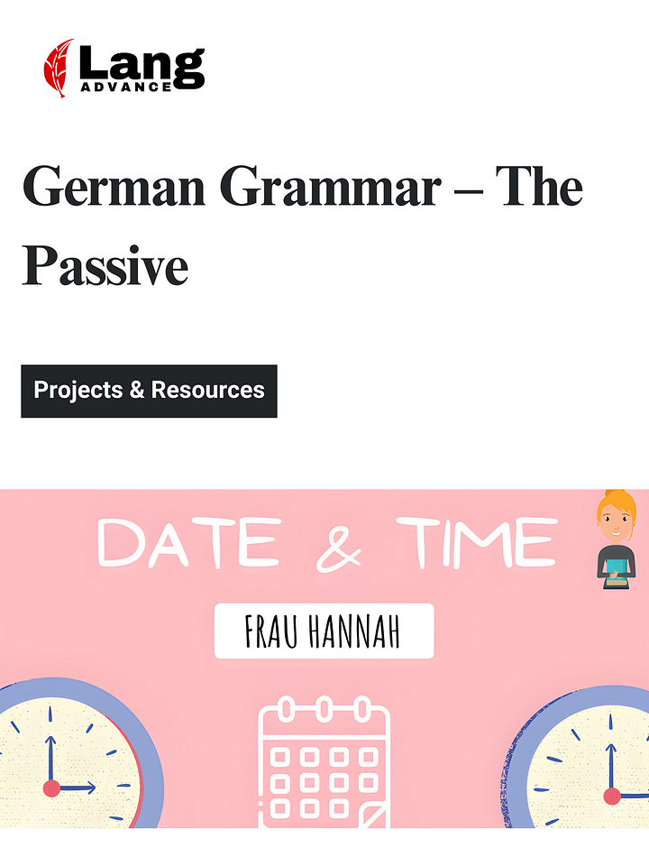 German Date & Time | Frau Hannah (Projects & Resources) product image (1)