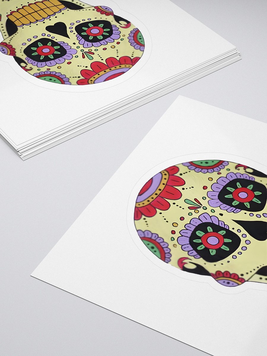 Calavera Sugar Skull (art by Dina R.) Acrylic painting picture - Sticker product image (4)