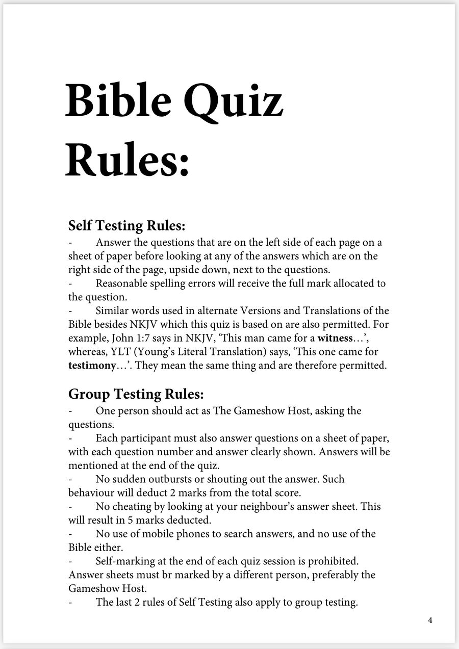 Bible Trivia E-Book - 250 Trivia Questions and Answers Edition 1 product image (2)