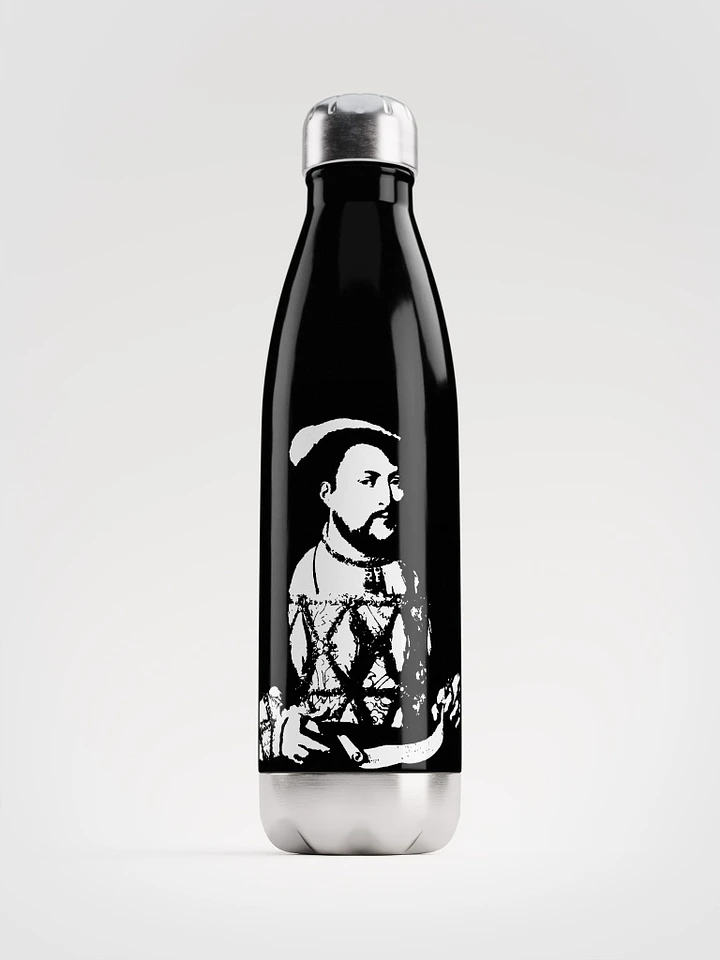 Henry VIII Black and White Stainless Steel Waterbottle product image (1)