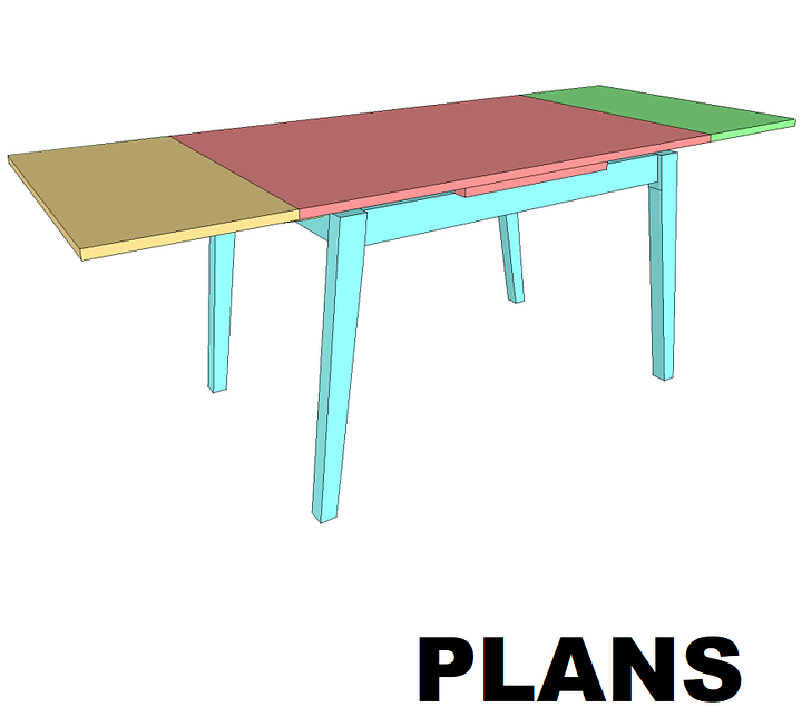 Extending Dining Table Self Storing Leaves // Woodworking Plans & Cut List product image (1)