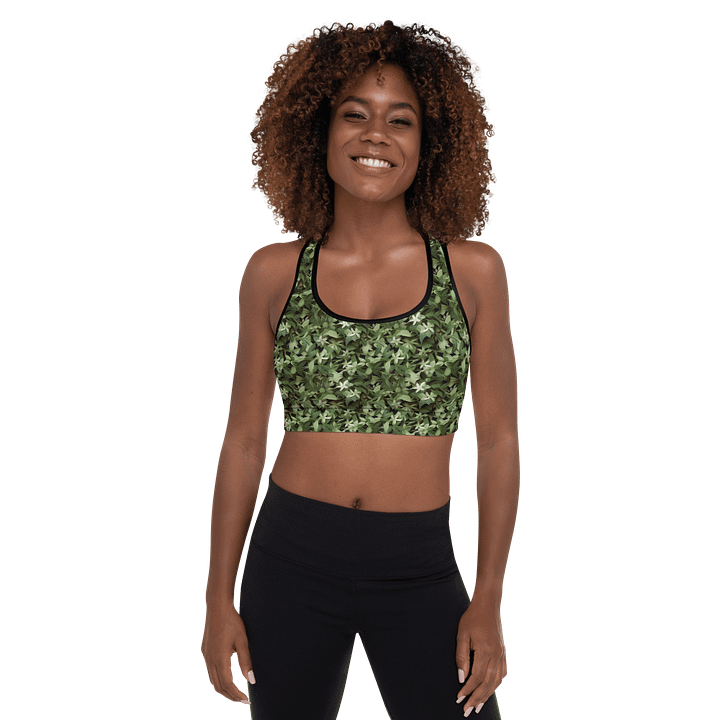PADDED SPORTS TOP WITH DARK GREEN CAMO PATTERN product image (2)
