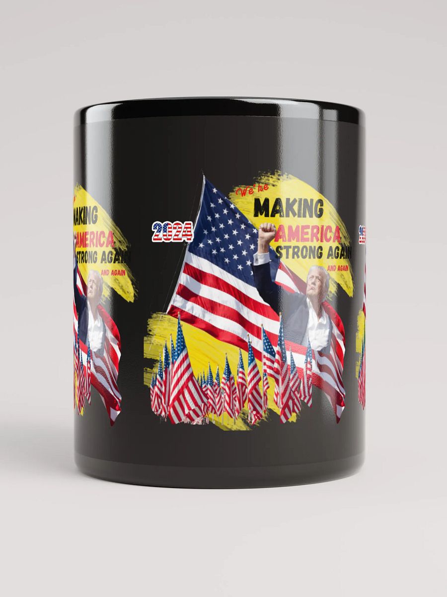 Black Mug Make America Strong Again for Dads and office staff product image (9)