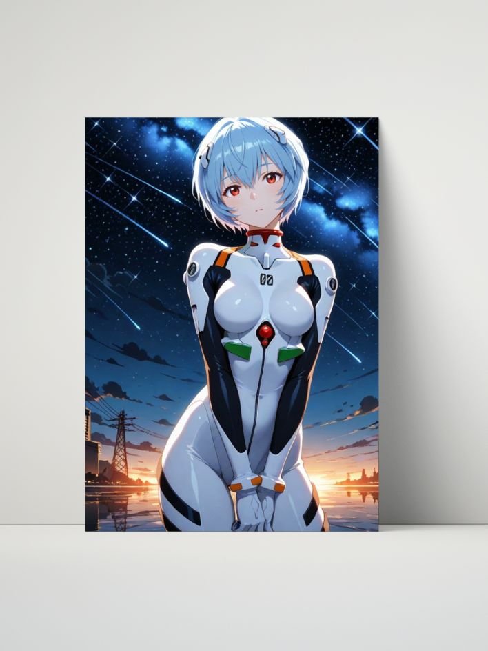Neon Genesis Evangelion – Rei Ayanami Starlit Serenity – 8x10 Metal Print product image (1)