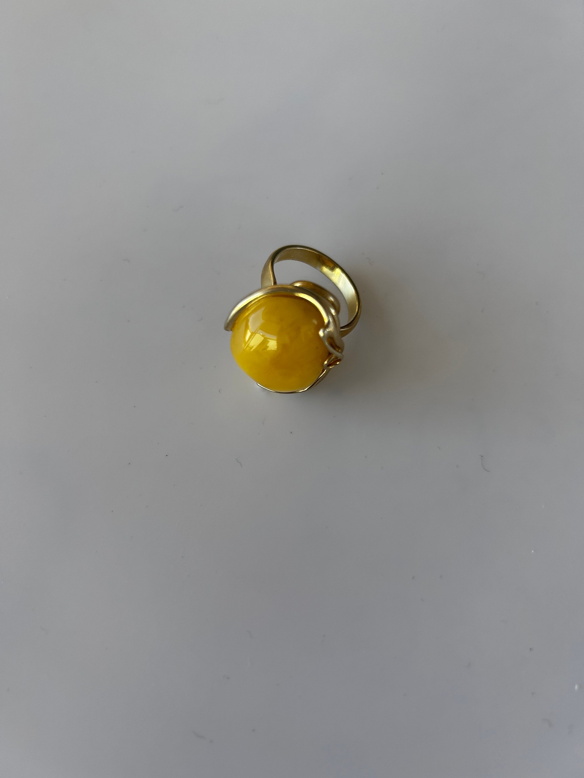 Baltic Egg Yolk Amber 925 Sterling Silver Adjustable Ring product image (1)