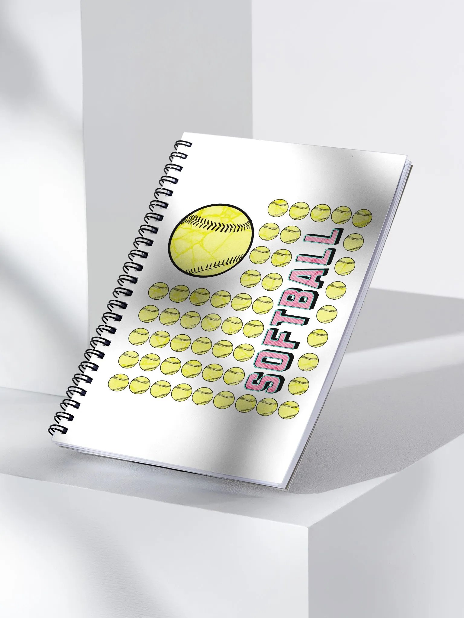 US Flag Softball Swirls Spiral Notebook product image (3)