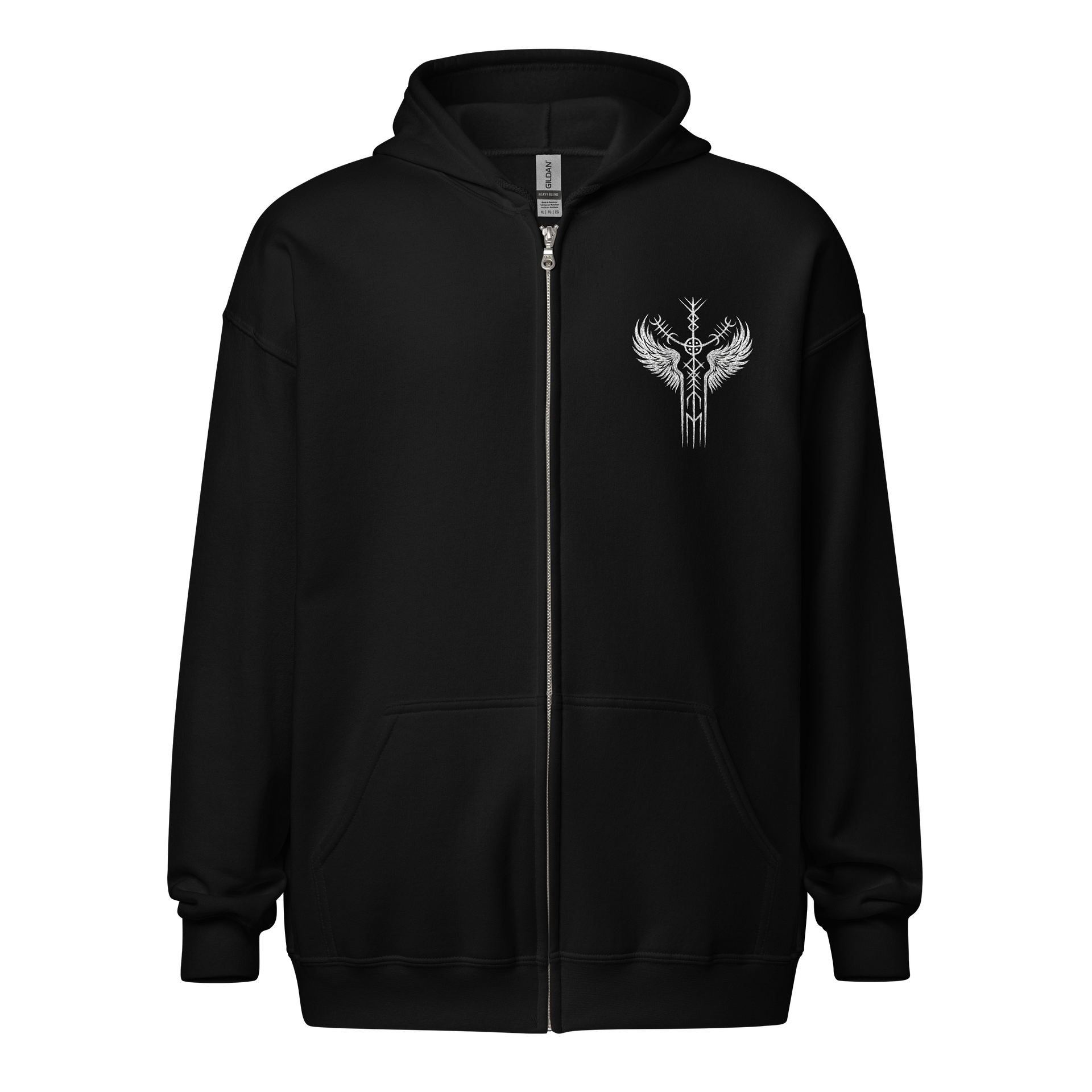 Carved Valkyrie Stave Heavy Zip Hoodie product image (2)