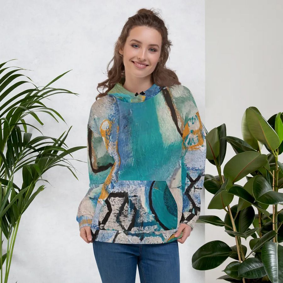 abstract painting on all over print unisex hoodie product image (5)