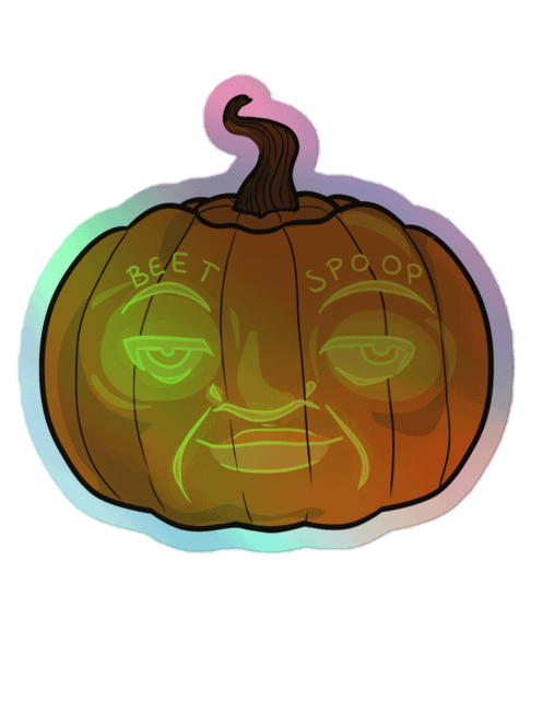 Beet Spoop holographic stickers product image (1)