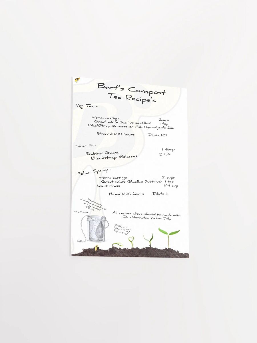 Bert's Compost Tea Recipes Card product image (3)