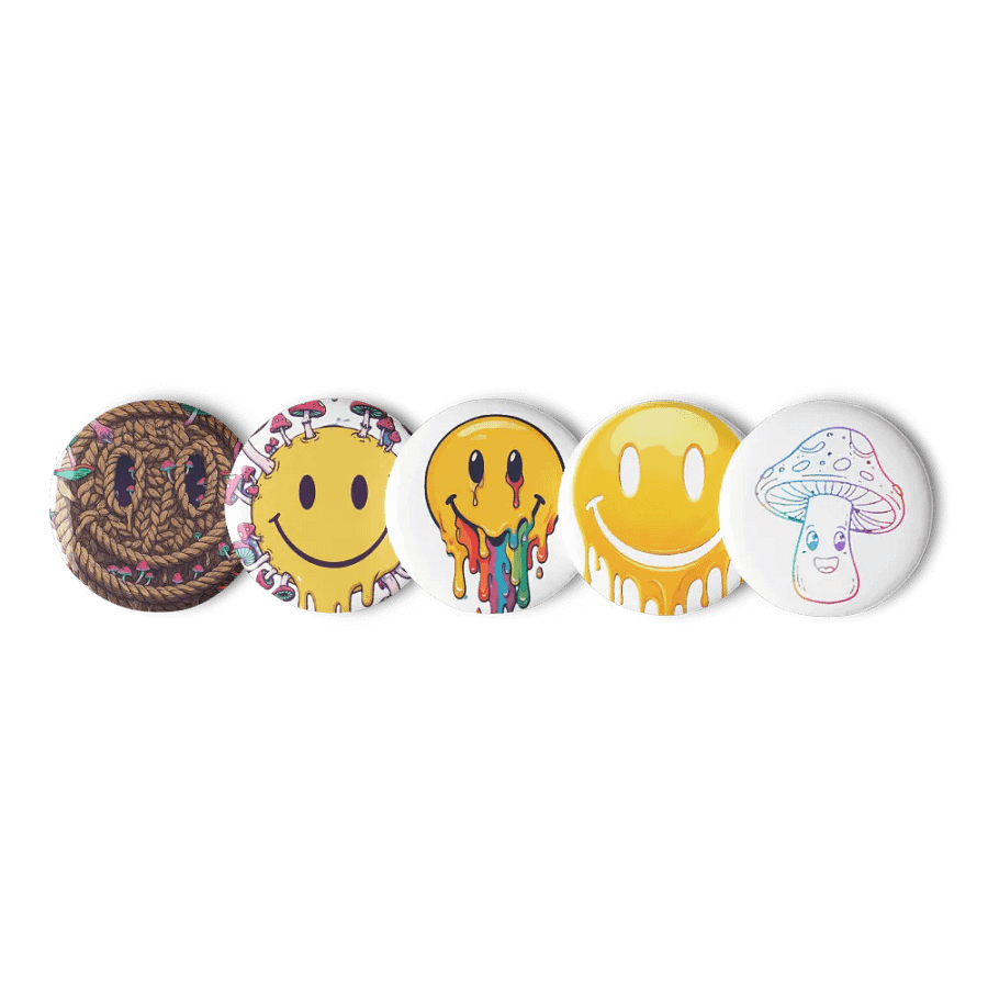 Rainbow Mushroom Pin Button Set product image (1)