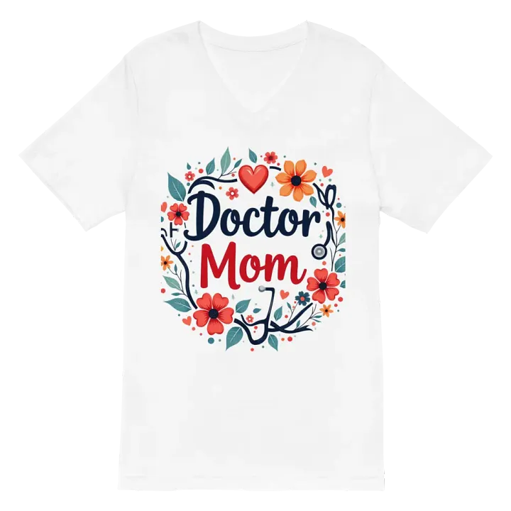 Floral Doctor Mom V-Neck Tee product image (2)