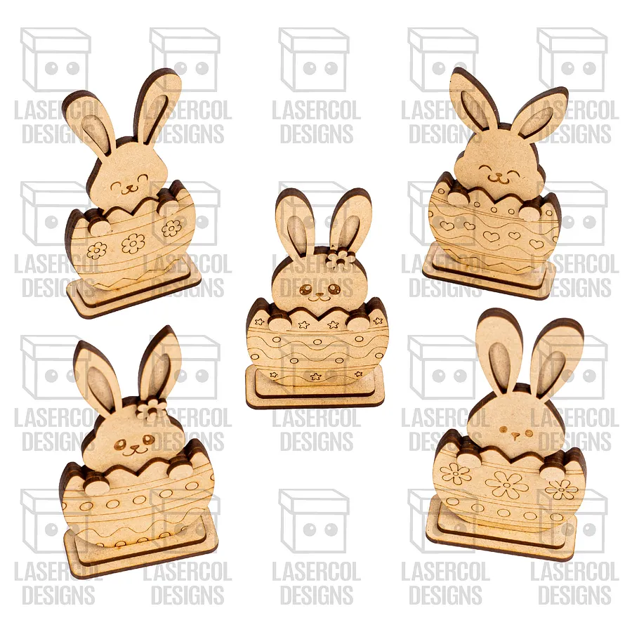 Easter Bunny Bundle Set (10 Styles, 2 Sizes) - Laser Cut Files product image (8)
