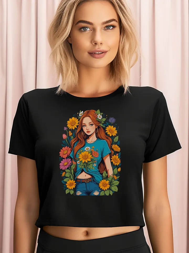 Bloomcore Flower Girl v1 - AS Colour Women's Premium Crop Top product image (1)