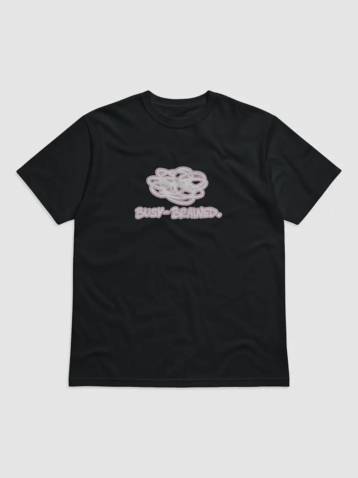 BUSY-BRAINED (lined design, #E1B9CE) unisex eco tee product image (1)