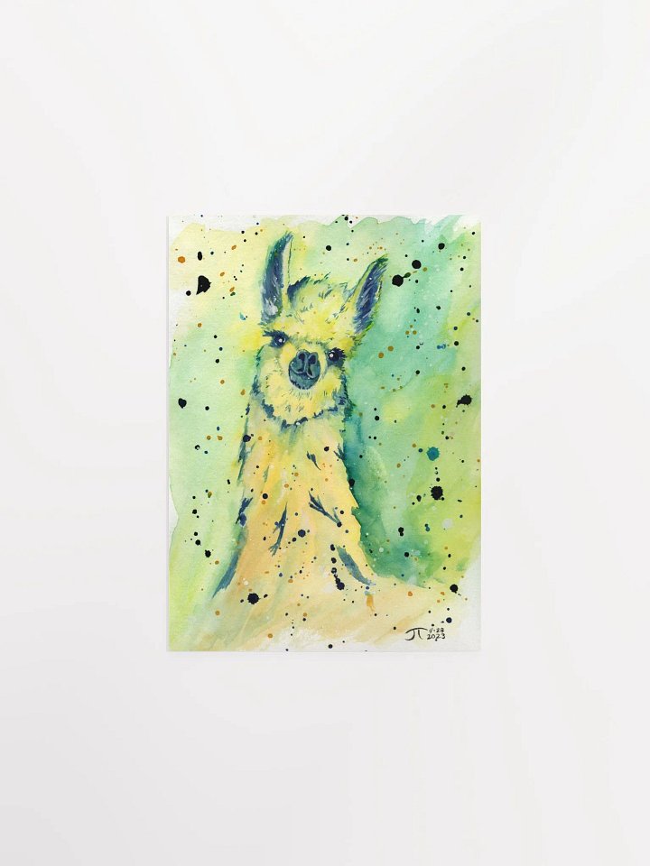 Whimsical Llama Watercolor Poster product image (1)