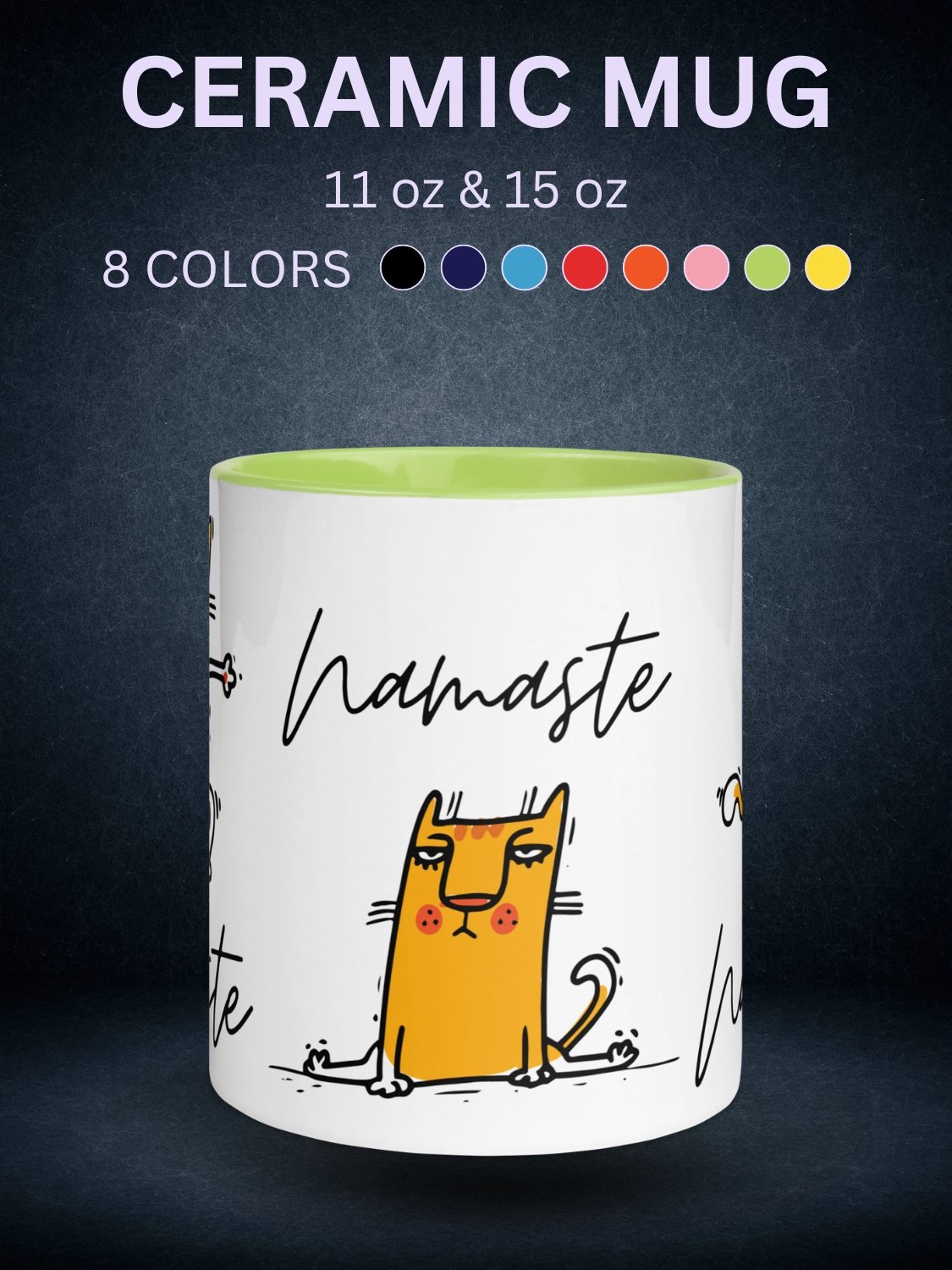 Namaste Funny Yoga Cat Ceramic Mug product image (3)