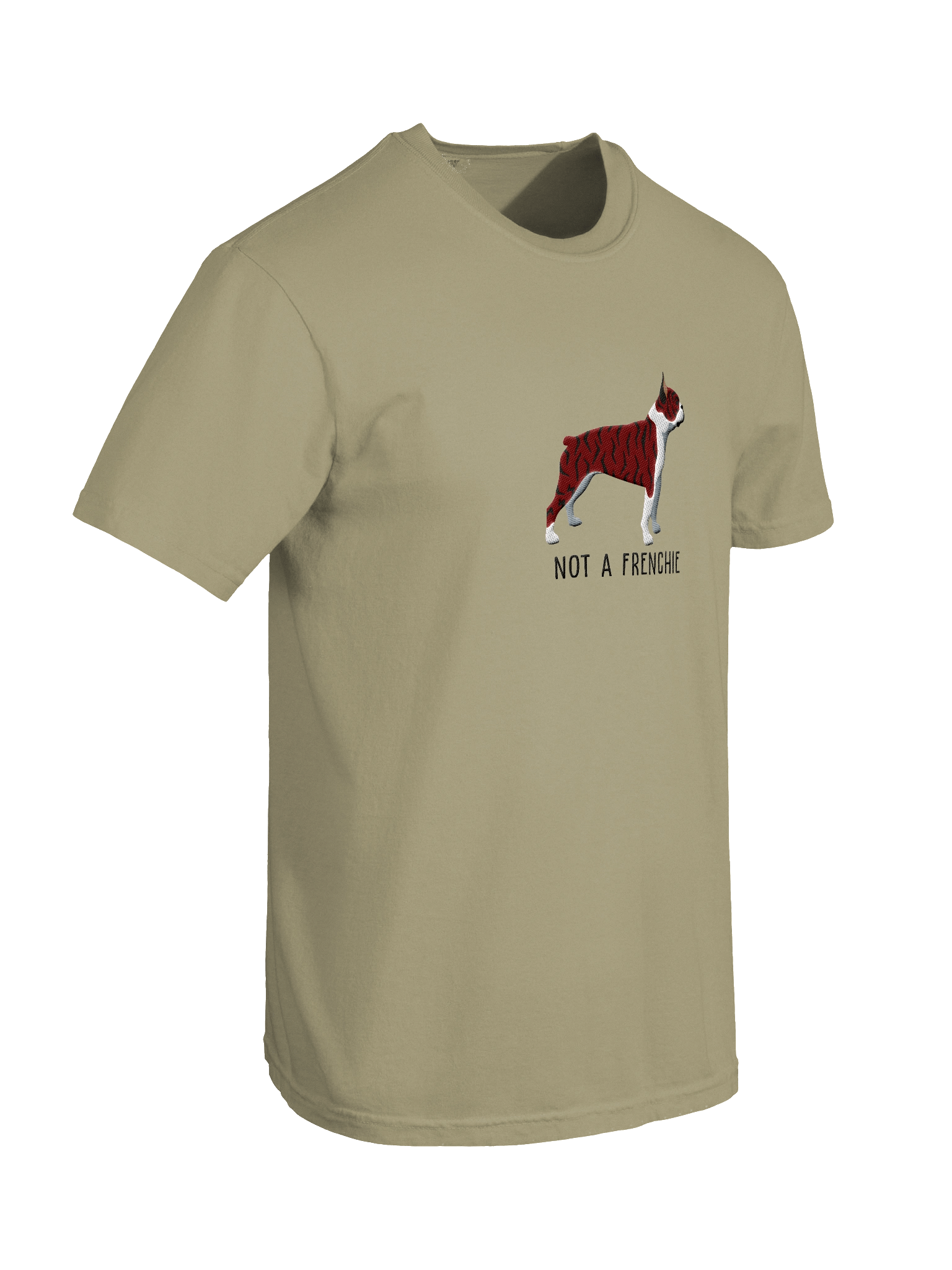 Not a Frenchie T-Shirt(Embroidered) of a Boston Terrier(Brindle) product image (8)